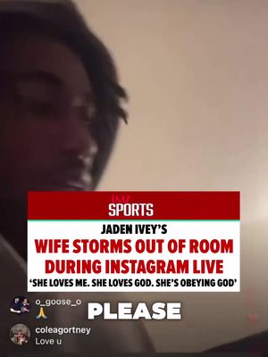 Jaden Ivey has taken to Instagram live once again but this time with his wife… who seems like she wants absolutely nothing to do with it. 😬