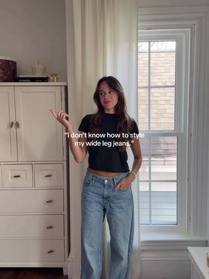 you don’t have to look boring in wide leg jeans this spring 🌻#outfitideas #springfashion 