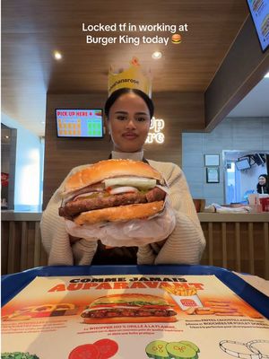 I used to work at Hero Burger when I was 17 so the muscle memory kicked in wrapping the new whopper at @Burger King Canada today 🍔 👑 #whopper #burgerking #Foodie 