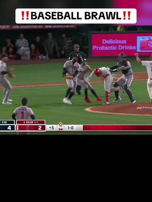 WE'VE GOT A BRAWL IN THE BRAVES-ANGELS GAME 👀 #MLB 