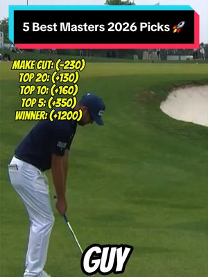 5 Best Masters Picks 2026 🚀 #pga #golf #masters #brysondechambeau #scottiescheffler  Bryson Dechambeau Masters Scottie Scheffler Masters Rory Mcilroy Masters