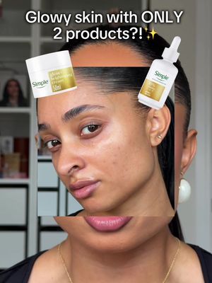 glowy skin doesn’t need 7 steps! ✨ just a serum + moisturiser = hydrated, dewy, even skin @SimpleSkincareUK made it simple 🤍 #ad #skincare #simpleskincare 