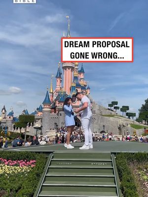 Could he not just let them have their moment? 💀 (🎥: ViralHog) - #proposal #proposalgonewrong #disney #fails