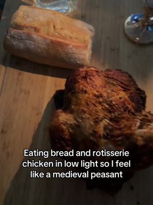 I used to be an adventurer like you . . #medieval #chicken #bread #lowlights #fyp