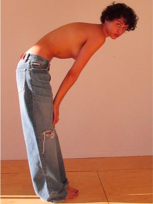 @isabellaelei in nothing but the Baggy Jean.