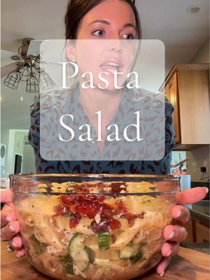 Make pasta salad with me #cookwithme #eatwithme #foodtiktok #EasyRecipe #pastasalad @Garlic Expressions I love this dressing! 