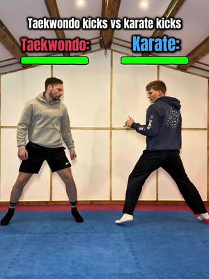Taekwondo vs karate kicks..