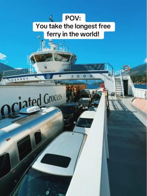 All aboard the world’s longest free ferry in BC! 🩵 In the Birthplace of Adventure, the Kootenay Lake Ferry turns a simple crossing into part of the journey. Expect stunning lake views, easygoing summer moments, and a 35-minute cruise you won’t want to rush. Credit: @canadian travel gal | creator #exploreBC  #BirthplaceofAdventure #travel #traveltips #free @KootRocks 
