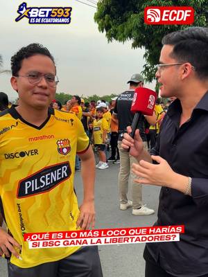 ¿QUÉ LOCURA HARÍAS SI BSC GANA LA LIBERTADORES? 🟡🏆 Las respuestas de los hinchas te van a sorprender 👀#Bet593  🎙️ @mgarciaec