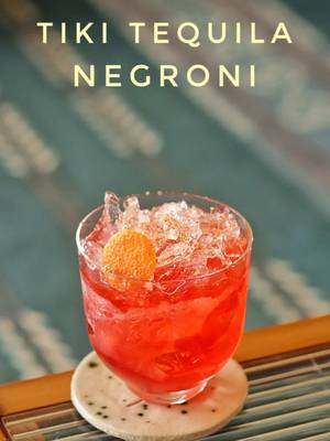 TIKI NEGRONI (Tequila Edition): 1 oz Pineapple LALO 1 oz Banana Peel Vermouth 1 oz Coconut Campari - My original used Planteray Pineapple Rum if you wanna try both ways. Infusions: – 16 oz LALO + pineapple scraps – 16 oz sweet vermouth + 2 banana peels – 16 oz Campari + 2 oz coconut oil For the Campari: this is a fat wash—let it infuse, freeze to solidify the fat, remove, then fine strain.