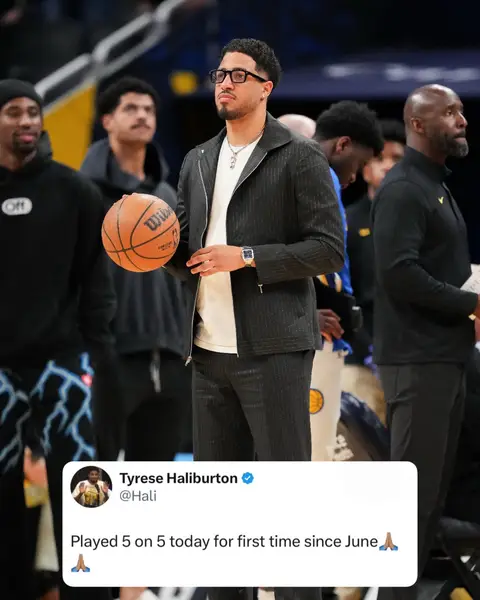 Tyrese Haliburton announces he’s back running 5-on-5 … and the internet reacts 👀 (via @Tyrese Haliburton) 