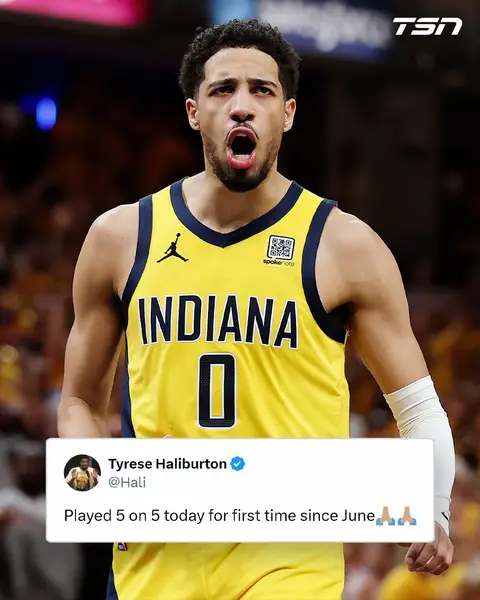 Tyrese Haliburton revealed that he took part in five-on-five basketball for the first time since sustaining a torn right Achilles in Game 7 of the 2025 NBA Finals. 🙌 Don't forget how impressive Hali was for the Pacers in the 2024-25 season.  (H/T hali/X)