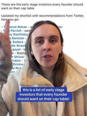 this is a list of early stage investors that every founder should want on their cap table!