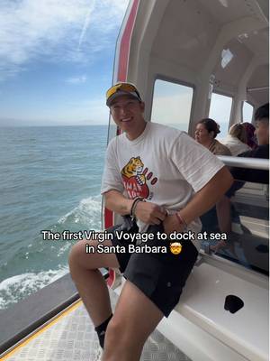 @Virgin Voyages Brilliant Lady docking at sea for the first time in Santa Barbara 🤯🚢 #virginvoyages #ad 