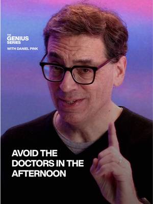 Schedule your medical appointments accordingly. In his Genius Talk, Daniel Pink reveals one of the most overlooked findings in medical research: anesthesia errors are 4x more likely at 3pm than 9am. Hand washing in hospitals drops in the afternoon. Unnecessary prescriptions spike. But this goes far beyond medicine. Pink spent nearly 30 years studying human behavior and found that every single day follows the same hidden pattern. Peak. Trough. Recovery. Your mood, your focus, and your performance rise in the morning, crash in the early afternoon, and recover later in the day. Most people are scheduling their most important work at the worst possible time. And time of day alone explains 20% of the variance in human performance. Once you understand the pattern, you can use it. Analytic work during your peak. Administrative work during your trough. Creative and insight work during your recovery. 15 minutes that will change the way you structure every single day. Watch the full Genius Talk on YouTube. Link in bio.
