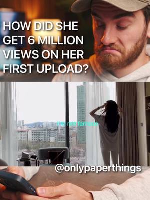 How did she get 6M views on her first upload?? video by @onlypaperthings 