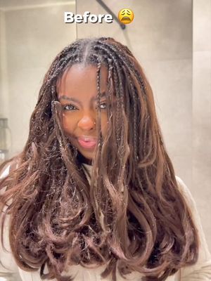 Braids are only as good as the care underneath!! French curl braid maintenance unlocked. The tangles are real but the Frizz Me Not detangling primer is the truth! Shop my @amika faves at @sephora before the savings event ends April 20th. #amikapartner @sephoracanada 