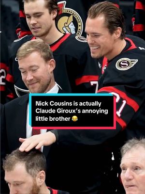 the best part is they’re actually best friends though 😂 #NHL #sens #micdup  #littlebrother 
