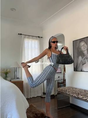 DB SPORT ootd 🤍 @JosieRae wears the square neck tank and wag capri in greenwich plaid. available on dairyboy.com and the DB app