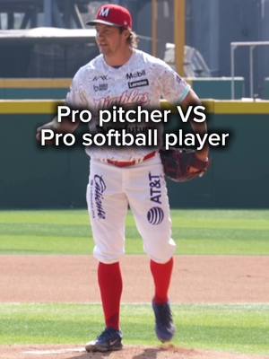 Pro Baseball Pitcher vs Pro Softball Player #baseball #softball