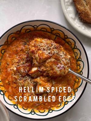 Weekend breakfast sorted. Hellim Spiced Scrambled Eggs 🧅🌶️🍅🍳🌿 this popped up on my memories yesterday, and it’s my “oh so simple”, yet oh incredibly delicious and creamy @melizcooks twist on “menemen” from Meliz’s Kitchen, and you can find the full recipe on the @Jamie Oliver website and currently showing on @NetflixUK link in my bio  6 large free-range eggs 4 large ripe tomatoes 200g hellim (halloumi cheese) 3 tablespoons olive oil 1 large onion, peeled and very finely chopped 2 large Turkish green peppers, such as carliston / charleston, or 150g padron peppers, thinly sliced into rounds ¼ teaspoon sea salt flakes 1 tablespoon Turkish sweet red pepper paste (tatlı biber salçası) ¼ teaspoon dried mint (reserve a little for garnish) ½ teaspoon coarse black pepper (reserve a little for garnish) optional: pul biber, for garnish optional: extra virgin olive oil 1 large lemon, cut into 4 wedges fresh parsley, for garnish #menemen #hellim #halloumi #eggs #breakfast