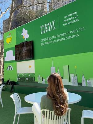 IBM brought the Masters to the middle of Madison Square Park ⛳️ #ibmpartner Such a cool activation with live viewing, a simulator, and a behind-the-scenes look at the tech powering the Tournament. IBM is the technology partner of the Masters, using  AI-powered Hole Insights to bring fans closer to every shot. @IBM 