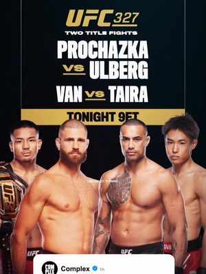 Two contenders. One belt. Jiří Procházka and Carlos Ulberg collide tonight for the Light Heavyweight title. Stream UFC 327 on Paramount+ Saturday at 9 ET Powered by @paramountplus