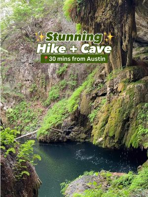 Scenic hike with a waterfall + cave just 30 minutes west of Austin 🌿 @Westcave Preserve Outdoor Discovery Center is celebrating 50 years this May. The 76-acre nature preserve in the Texas Hill Country runs along the Pedernales River and is truly one of the most beautiful natural areas in Texas. Take a one-mile guided hike down into the canyon to see the grotto, cave, and waterfall. The hike takes about 1.5–2 hours and is moderate in difficulty, but so worth it for the views. Tours are offered Wednesday–Sunday, with a maximum of 25 people per hike, so we definitely recommend planning ahead and booking online. They also offer a night hike once a month at 8:30pm ✨ Admission is $20 for adults and $10 for kids, with proceeds supporting conservation efforts at the preserve. 📍24814 Hamilton Pool Rd, Round Mountain, TX 78663 Save this one for your next Hill Country adventure. 🌿💧 #txhillcountry #texaswaterfalls #traveltexas #exploretexas #texastodo 