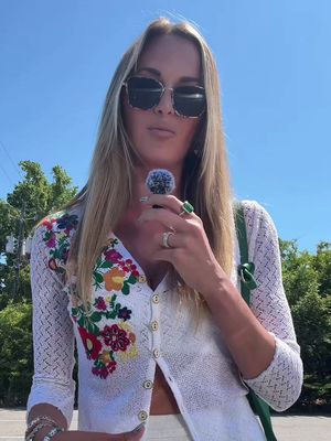 Replying to @Cait 🤍 round 3 fashion show. I mean fit check ** 🤣❣️ #TheMasters #mastersoutfits #golftournamentoutfit #vintagedolceandgabbana @DIFF Charitable Eyewear 