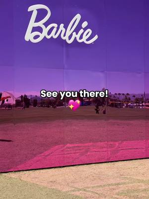 Your next Coachella must-see? The Barbie Experience 💖🌴 Stop by for photo ops, live DJs, bag charm decorating, and a life-size Barbie box. See you there! #barbie #coachella #mustsee