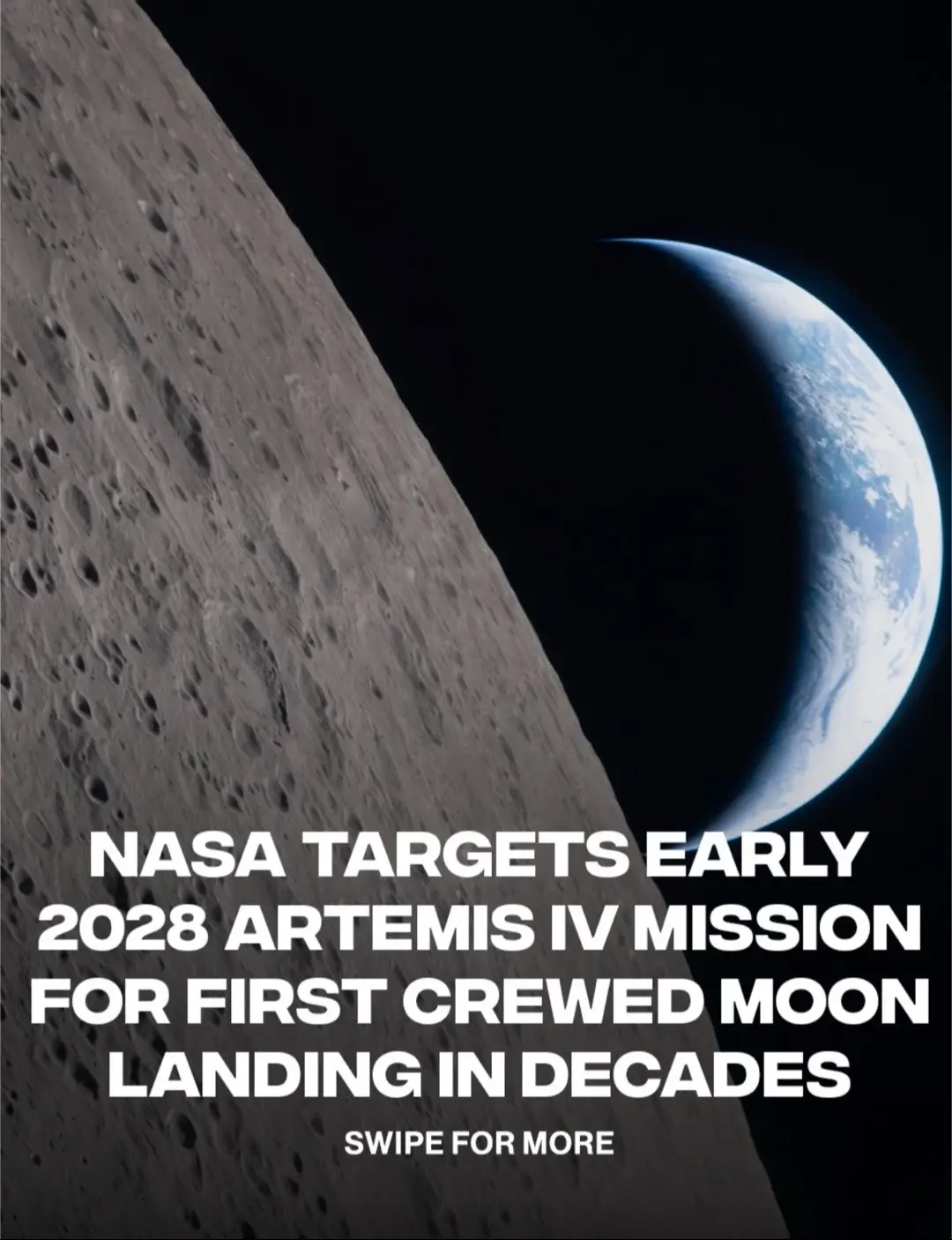NASA continues to target an early 2028 timeframe for its first Artemis crewed Moon landing, marking a major step in its long-term return to the lunar surface and the first crewed lunar landing under the Artemis program. Artemis IV is expected to expand lunar orbital infrastructure, test critical systems for deep space exploration, and further advance the technologies needed to support sustained human activity beyond Earth. NASA anticipates launching the Artemis V lunar surface mission by late 2028, with future missions expected to occur about once per year thereafter. (Via @nasa, Getty) #nasa #space #astronauts #artemis 