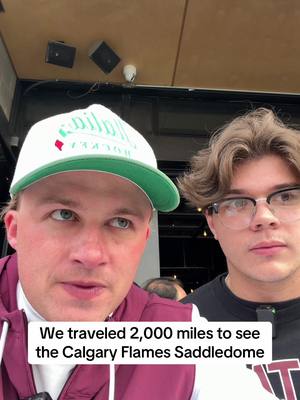 @Timmy K and @IcyVert traveled 2,000 miles to see the Saddledome, will it be worth it tomorrow? 👀 #NHL #nhlhockey #calgary #canada #calgaryflames 