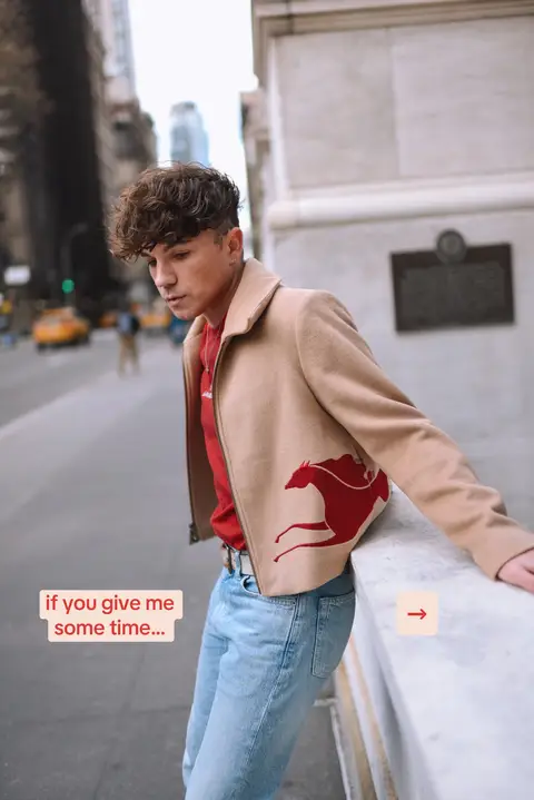 some spring outfit inspo (brand details in 2nd slide) • would y’all wear? y’all know I love a red moment 👏🏼 also how sick is this embroidered cropped jacket?! 📍 Location: East 25th St & Madison Ave., NYC #mensstyle #nycstyle #mensfashiontips 