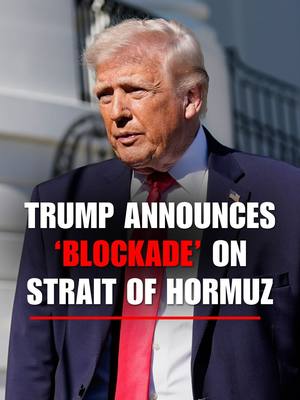🚨 BREAKING: President Trump announced the U.S. will begin a blockade on ships in the Strait of Hormuz after talks fail with Iran.