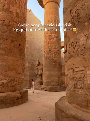 Don’t leave Egypt without visiting these 6 temples 😍 👸🏻 The Temple of Hatshepsut - she was one of the very few female pharaohs 🐪 The Temple in Abu Simbel in the very south of Egypt has been carved into the rocks with 20m high statues of Ramses II. ✨ Karnak Temple is my favorite temple in Luxor - if you come early in the morning or shortly before closing in the late afternoon you can enjoy be most magical atmosphere 💦 Philae Temple is located on an island in the Nile & can be reached by small boats 🐊 Kom Ombo is dedicated to Sobek - the crocodile god of the Nile. They even found crocodiles mummies in this temple which you can see 🧡 Edfu Temple has a breathtaking architecture & can easily be reached during a Nile cruise 📌 Save these breathtaking spots for your own travels to Egypt ✨ #egypt #egypttravel #bucketlist best places to visit in Egypt, must see Egypt temples, hidden gems, Luxor & Aswan sights
