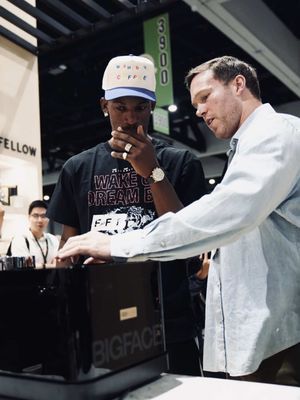 First look at the BIGFACE x @Fellow Espresso Series 1 at World of Coffee San Diego. Featuring guest barista @JimmyButler ☕️