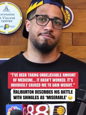 Tyrese Haliburton says he’s lost part of his eye brow and has been dealing with nerve pain for 2 month due to shingles (Via @Pacers)  #NBA #nbabasketball #basketball #haliburton 