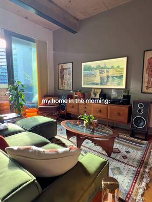 mornings vs evenings in my colourful home 🏡🪴 #apartmentaesthetic #midcenturymodern #foryou #interiordesign #boyandgirlapartment apartmenttherapy couplehome loftdecor nycapartment coupleapartment dayvsnight midcentury midcenturymodern loftapartment hisandherapartment mcmfurniture livingroominspo interiordesign loftapartmentvibes apartmenttour