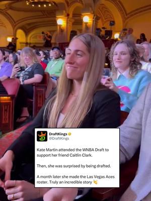 Never forget this all-time draft moment. In the 2024 WNBA Draft, Kate Martin was shockingly selected by the Las Vegas Aces ❤️ (via AliyaFun/X)  #WNBA #draft #lasvegas #iowa 