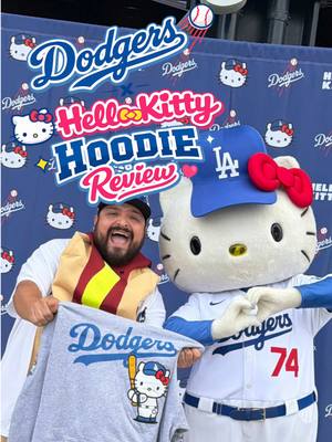 Dodgers x Hello Kitty Hoodie Review! How long did you eat in line? #dodgers #MLB #ladodgers #dodgerstadium #hellokitty 