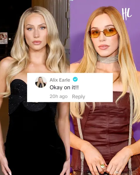 Alix Earle responded to Alex Cooper’s TikTok video urging her to actually “talk” rather than post “passive-aggressive” statements on social media. “Okay on it!” Earle commented under Cooper’s video. Days beforehand, Cooper addressed Earle directly in her clip. She challenged, “I know what happened and so do you, so talk. Unless the fake narrative that you’re creating happens to be way more interesting than the truth. I have nothing to hide when it comes to you and me, so unless you actually have something to say, I’m out. This is over.”  (📸: Getty Images)