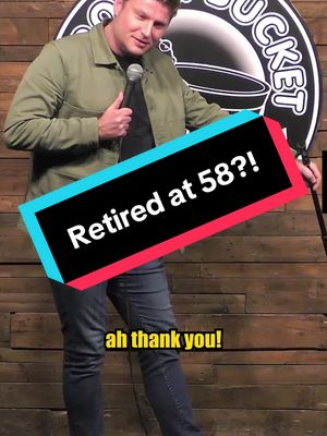“EARLY RETIREMENT!” Done at 58!  That’s the dream!  What a lovely power couple @frogandbucketcomedy  #funny #improv #couplegoals #Retirement #fyp 