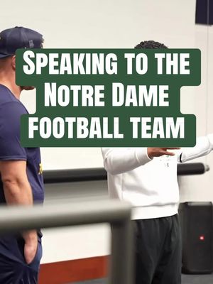 Had the honor of speaking to the @Notre Dame Football team about the importance of Special Teams, the NFL, and what it means for me to create evidence in everything you do
