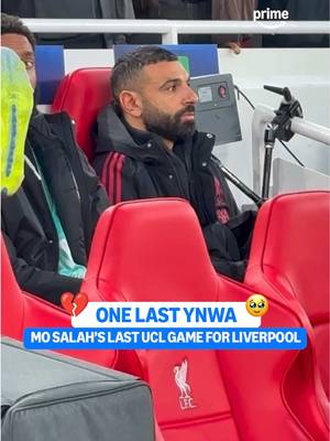 When Salah heard You’ll Never Walk Alone one last time on a UCL night at Anfield 🥹 #salah #mosalah #liverpool #ucl #uefachampionsleague 