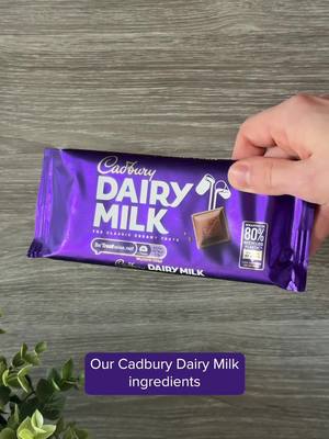 Did you know our Cadbury Dairy Milk ingredients haven't changed in over 40 years?   There’s still a glass and a half of fresh milk in every bar, just as there has been since 1928. That’s 426ml of milk in every 227g of chocolate.   For more detail on our products and our approach to sustainability and sourcing  see link in bio