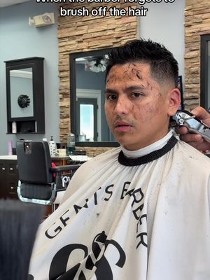 When barber forgets to brush the hair off 😂 #fyp #barber #comedy #funnyvideo 