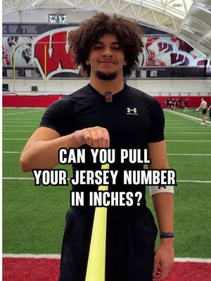 maybe we try yards next time 🤔😂 #Badgers #CollegeFootball #measuringtape #challenge 