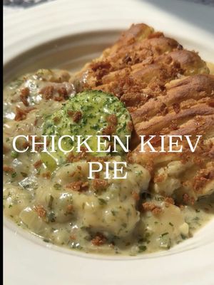 CHICKEN KIEV PIE 🥧 The classic Chicken Kiev, reimagined as a pie. Diced chicken thigh meat in a rich garlic, parsley, and butter sauce, topped with smooth mashed potato, and finished with a golden ‘crunch’ of crispy chicken skin and deep-fried panko. All the flavours of Kiev, turned into the ultimate comfort pie. Filling: Use 800g skin-on, bone-in chicken thighs. Remove skin and set aside. Dice the meat and brown in batches. In the same pan, melt 50g butter, then soften 1 large finely chopped brown onion and 12 minced garlic cloves. Stir in 2 tbsp flour, cook 2 mins, then slowly add 400ml chicken stock and 50ml white wine. Simmer until thickened, then stir in 100ml cream, 2 tbsp Dijon, 8 tbsp chopped parsley, and the juice of ½ a lemon. Combine with browned chicken — it will cook through in the oven. Mash: Boil 1.2kg potatoes, rice until smooth. Stir in 100g butter, 150ml cream and 3 egg yolks. Season well. Bake: Spoon filling into dish, top with piped mash. Bake at 200°C for 30 mins until golden. Crunch: Lay reserved chicken skin flat between two baking trays, bake until crisp. Deep fry panko breadcrumbs until golden. Combine with flaky salt. Scatter over pie after baking for that signature Kiev crunch. #c#chickenkievc#chickenkievpiep#piec#comfortfoodcooking 