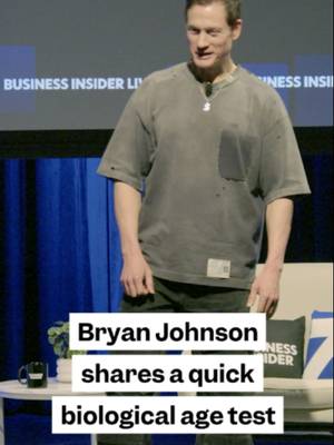 Longevity entrepreneur #BryanJohnson shared a one-leg balance test at a Business Insider event — a simple way to measure biological age. #BILive #TheLongPlay