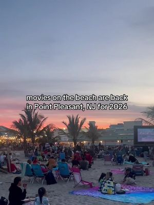 movies on the beach in Point Pleasant 🎥  Jenkinson's Boardwalk 'Movies on the Beach' series will return for the 2026 season, and its truly one of our fave summertime activities. This year they have a stacked line up of new releases and all-time faves. The movies usually start around 8:30PM, but will shift a bit with the sunset and gets earlier as August goes on. And it's completely free to attend. 📍On the beach in front of Jenkinson's Aquarium (weather and wind permitting) #jerseyshoregirl #jerseyshore #njshore #pointpleasant #jenkinsonsboardwalk 